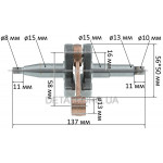 Коленвал бензопилы Husqvarna 345/350 аналог 5038580-71 L 137 посадки d15