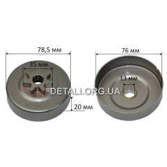 Чашка сцепления бензопилы ST MS-391 / MS-311 оригинал 11406402000 (D13*76*78,5 h20 7-з прямо)