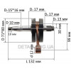Коленвал бензопилы Дружба L132 посадки d17