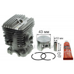 Поршнева бензопили HomeLite 4602 (d43мм/dпальця10/Lпальця 28 мм)
