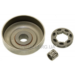 Чашка сцепления бензопилы Partner 350 D14*63*67*17 с подшипником 10*14/венец 3/8-7 2