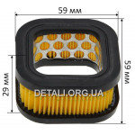 Воздушный фильтр бензопилы Zomax 4000/4020/4002/4100 (59*59*29 мм)