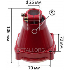 Редуктор верхній мотокоси/тримера 9 променів/D26мм 2