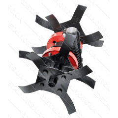 Насадка на мотокосу культиватор 9T, D 28mm посилена зі знімними фрезами 2