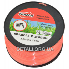 Леска косильная квадрат d3 мм 3 LB (134 м) с кордом Winzor