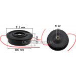 Шпуля тримера коси з баранчиком без пружини D117 мм M10*1.25L