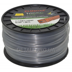 Ліска косильна квадрат d2.7 мм 3 LB (188 м) з кордом Saber 2