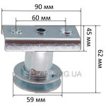 Фланець D59мм кріплення ножа газонокосарки з двигуном Zp 51173td