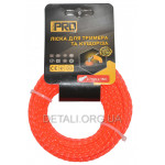 Леска косильная спираль d2.7 мм (15 м) витой квадрат