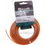 Леска косильная квадрат d2,4мм (15м) Revolt со стальным тросиком