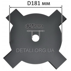 Нож триммера 4-T черн тип2 (d25*181 мм) 2