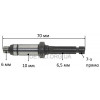 Вал шестерни к двигателю триммера Tekhmann BCE-2013, Элпром 1500 (L70/d6*10*6,5 мм)