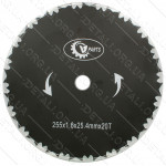 Нож мотокосы 20-Т с подрезкой d25,4*255*1,6