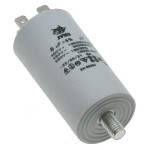 Конденсатор JYUL CBB-60M 8мкф - 450 VAC болт + клеми (35*66 мм)