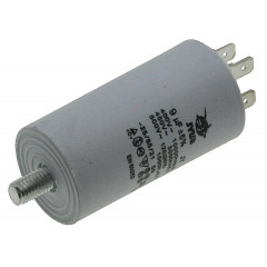 Конденсатор JYUL CBB-60M 9мкф - 450 VAC болт + клемми (35*66 мм) 2