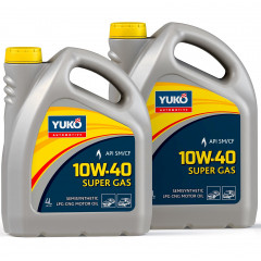Масло YUKO SUPER GAS 10W-40 SAE API SM/CF 4л для машин с ГБО 