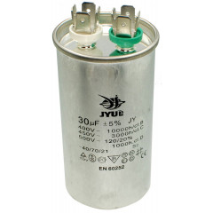Конденсатор JYUL CBB65 30 мкф - 450 VAC алюмінієвий (45 * 86 mm)