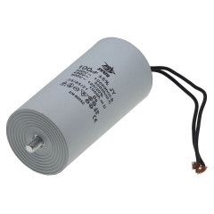 Конденсатор JYUL CBB-60L 100мкф - 450 VAC болт + провода (60*123 mm) 2