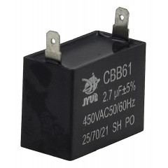 конденсатор JYUL CBB-61 2,7мкф - 450 VAC прямокутний 20х37х28 2