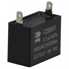конденсатор JYUL CBB-61 3,3мкф - 450 VAC прямокутний 20х37х28 2