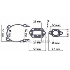 Набір прокладок тримера Husqvarna 143R (d40 dп101 мм) 2