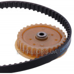 Шкив распредвала + ремень ГРМ 4-Т двигателя мотокосы/кустореза Honda GX35/GX35NT/HHT35S/UMC435A