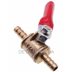 Кран компресора штуцер-штуцер 1/4" 6мм 2