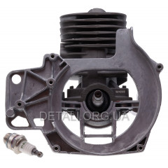 Поршневая в сборе мотокосы Husqvarna 128R (шорт-блок с картером) 2