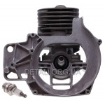 Поршнева у зборі мотокоси Husqvarna 128R (шорт-блок з картером)