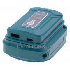 Адаптер переходник (ЗУ) USB/Type-C 14,4В/18В с фонариком для аккумулятора Makita BL1830