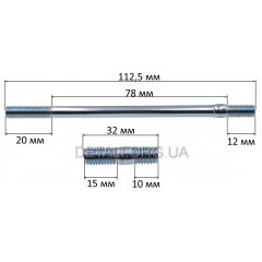 Шпильки крепления впускного коллектора и карбюратора генератора, мотоблока 168F (6,5Hp) комплект 2