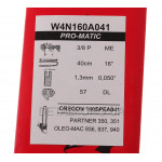 Шина 16" (40см) 3/8 паз 1,3 56-57 звеньев 4 заклепки Winzor для Partner 350/351