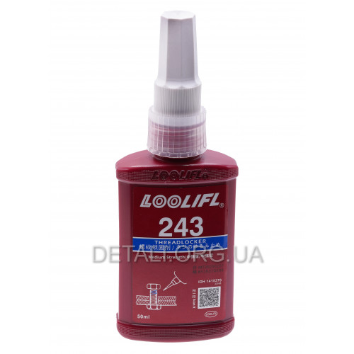 Фиксатор резьбовых соединений, анаэробный клей LOOLIFL 243 (50мл, синий)