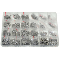 Набір гвинтів (гужони) установочних (1500 шт.) M2 M2.5 M3 M4 M5 M6 M8 нержавіюча сталь