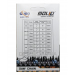 Ланцюг 52 ланки (26 зубів) Solid для твердих порід крок 3/8" паз 1,3 мм