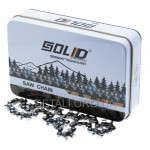 Цепь 28 звеньев (14 зубов) Solid для твердых пород шаг 1/4" паз 1,1 мм (metal box)