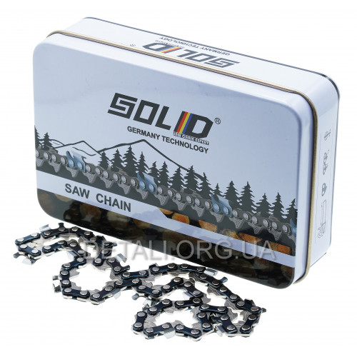 Ланцюг 32 ланки (16 зубів) Solid для твердих порід крок 1/4" паз 1,1 мм (metal box)