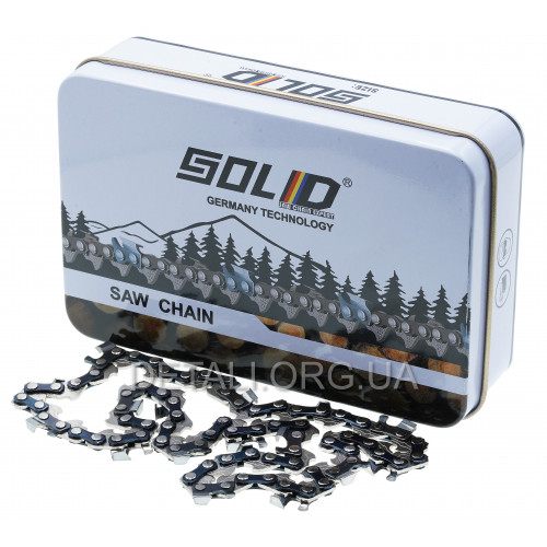 Ланцюг 37 ланок (18 зубів) Solid для твердих порід крок 1/4" паз 1,1 мм (metal box)