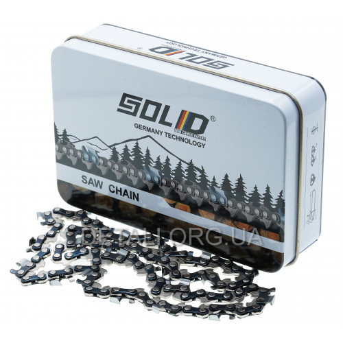 Ланцюг 48 ланок (24 зуби) Solid для твердих порід крок 1/4" паз 1,1 мм (metal box)