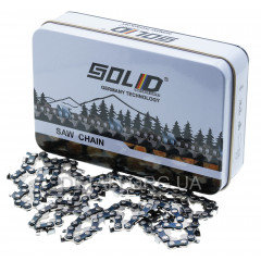 Ланцюг 64 ланки (32 зуби) Solid для твердих порід крок 1/4" паз 1,1 мм (metal box)