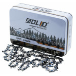 Цепь 64 звена (32 зуба) Solid для твердых пород шаг 1/4" паз 1,1 мм (metal box)