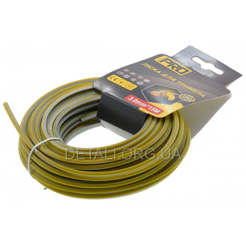 Леска косильная квадрат (двухкомпонентая) d3,0 мм (15 м)