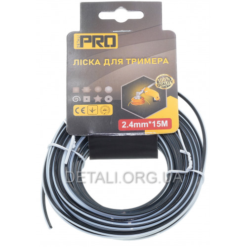 Леска косильная квадрат (двухкомпонентая) d2,4 мм (15 м)