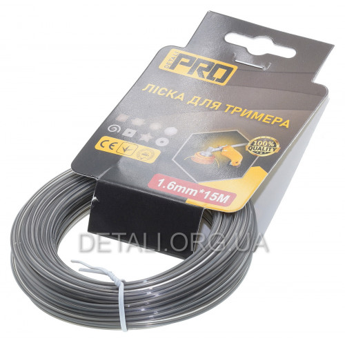 Леска косильная квадрат с кордом d1,6 мм (15 м)
