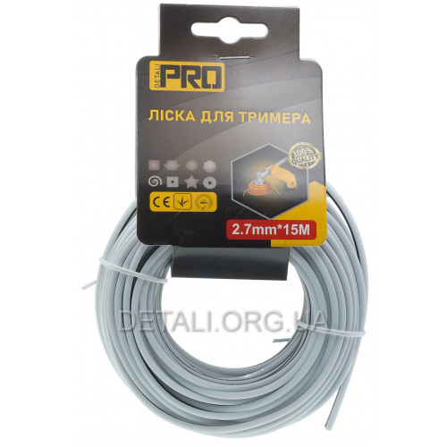 Леска косильная квадрат (двухкомпонентая) d2,7 мм (15 м)