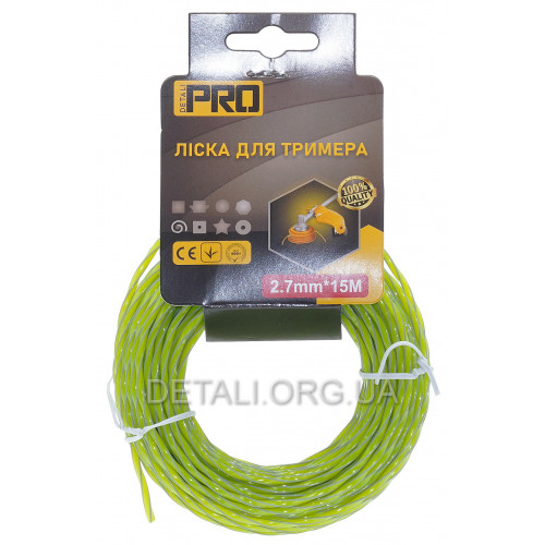 Леска косильная витой триугольник d2,7 мм (15 м)