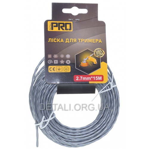 Леска косильная витой четырехлистный клевер d2,7 мм (15 м)