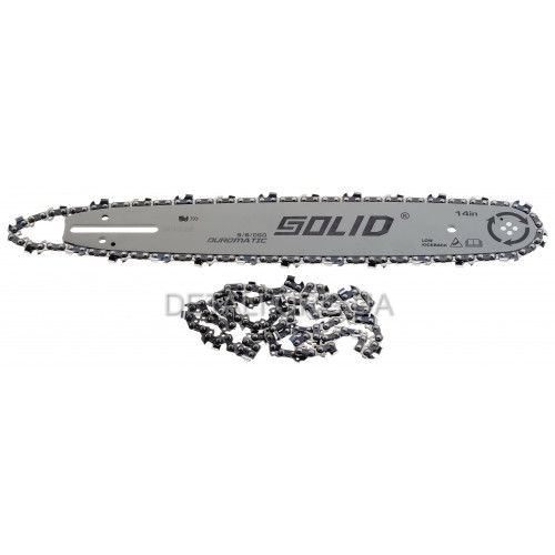 Шина Solid 14" (35 см) + цепь (2шт) для твердых пород 3/8" 26 зубов паз 1,3 мм