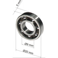 підшипник в хомут  Bosch 2-24 відкритий(9*20*5) оригінал 1610905016