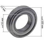 Подшипник BBC-R 6211 ZZ P6 (55*100*21) Латвия металл